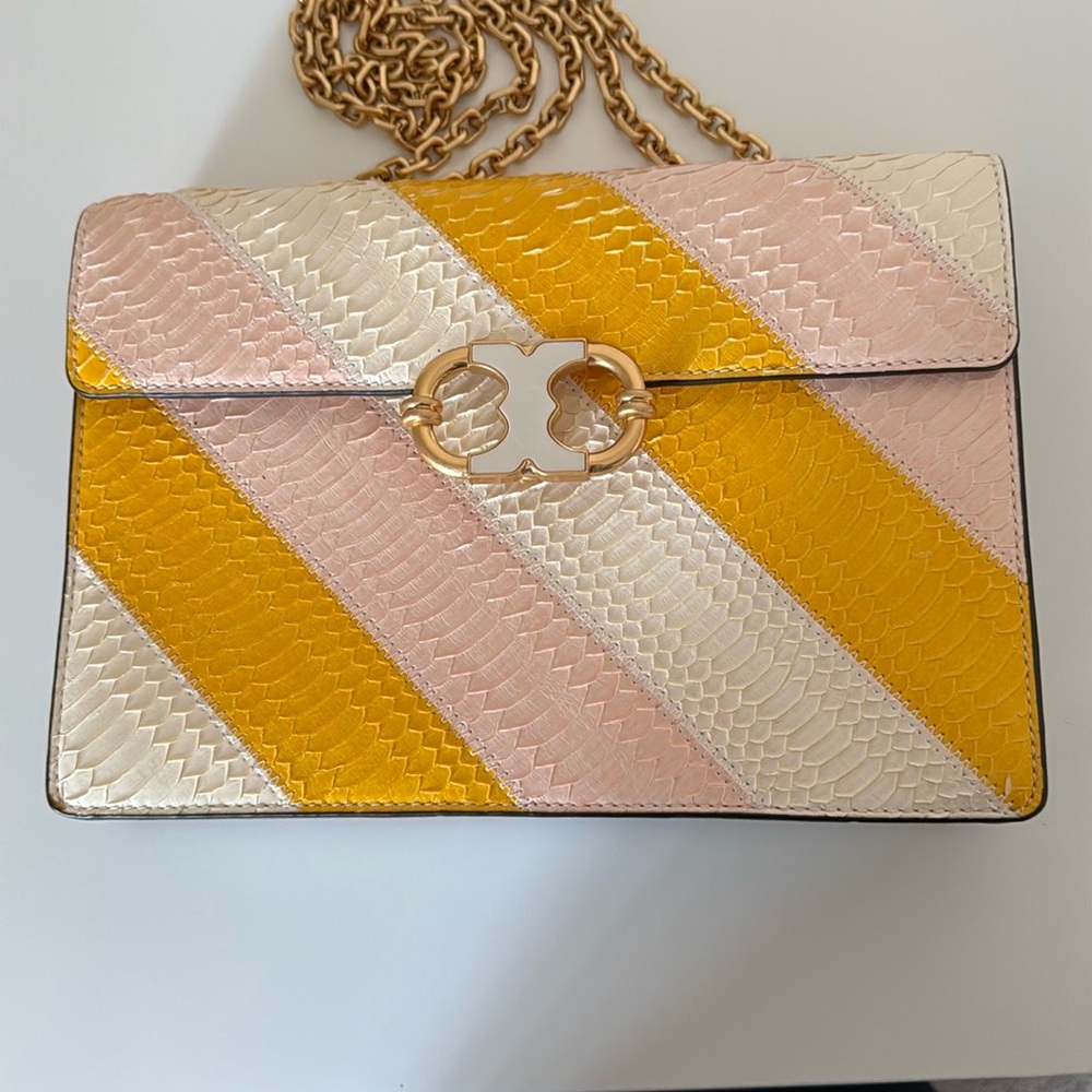 Tory Burch Chic Striped Gemini Bag NWT